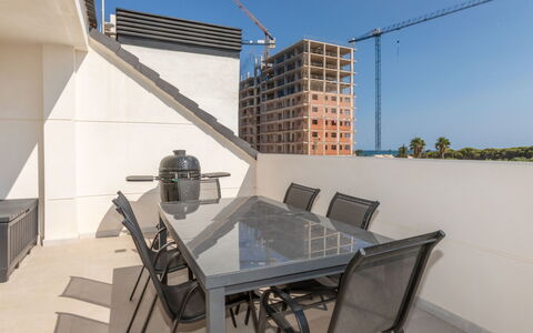 Sol Y Mar i: Sol, Sol, Appartement, Balcon, Chaise, Conception, Daylighting, Tuile, Parquet, Appartement Penthouse