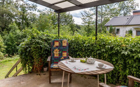 Villa Fröseke: Meubles, Jardin, Mobilier De Jardin, Table, Arbuste, Tableau De Plein Air, Ombre, Arrière-Cour, Chaise