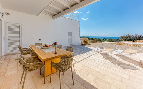 Villa Porta Azzurra 6+2: Chaise, Mer, Mobilier De Jardin, Océan, Ombre, Balcon, Recours, Villa, Tropiques, Tuile