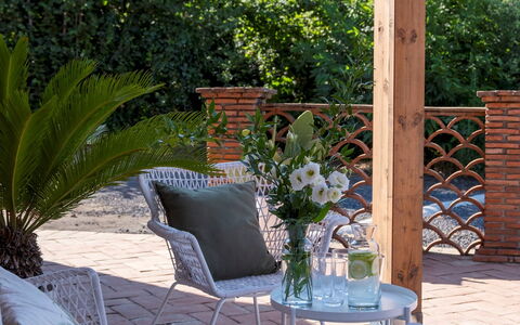Vigne Dell'Etna 6: Meubles, Mobilier De Jardin, Chaise, Tableau De Plein Air, Pot De Fleur, Table, Jardin, Patio, Osier, Ombre