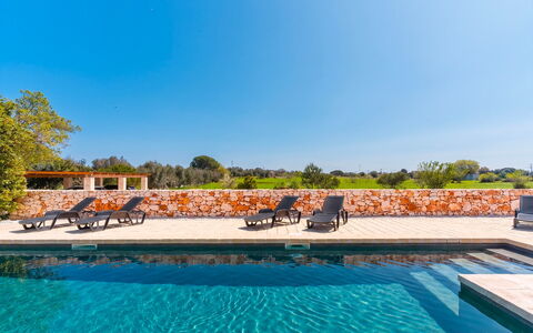 Masseria Grotta Antica 6+2: Bleu, L'Eau, Piscine, Réflexion, Miroir D'Eau, Aménagement Paysager, Biens, Recours, Caractéristique De L'Eau, Mobilier De Jardin