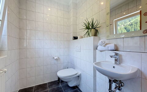 Ferienhaus Siegele: Sol, Luminaire Plomberie, Design Intérieur, Salle De Bains, Sol, Plomberie, Évier, Robinet, Tuile, Lavabo