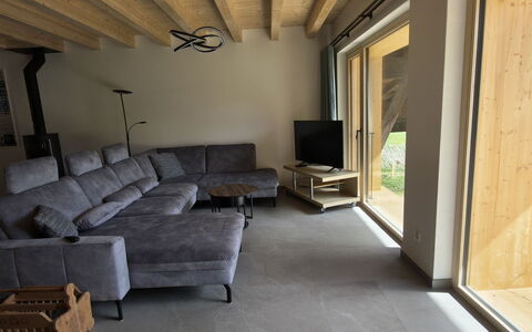 Ferienwohnung Schof: Bois, Sol, Sol, Meubles, Canapé, Salon, Plafond, Dur, Chaise