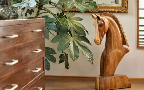 Vine Barn Studio: Bois, Sculpture, Cheval, Oseille, Tache De Bois, Statue, Dur