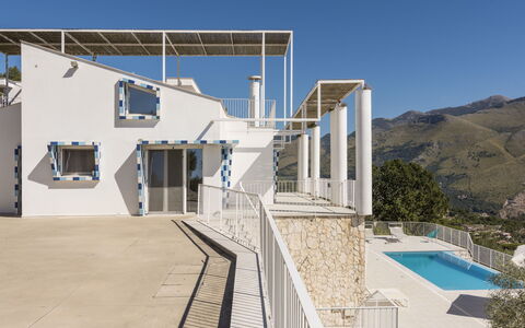 Capri: Domicile, Balcon, Escaliers, Porche, Biens, Béton, Balustrade, Ombre, Villa, Manoir