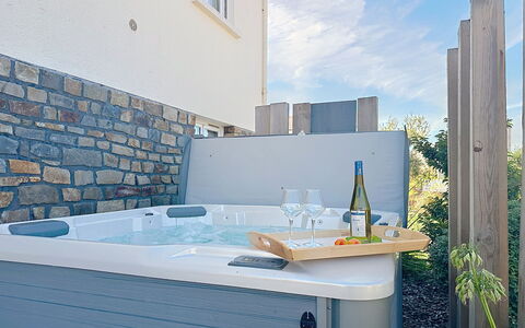 Le Terrier Préfaillais, Jacuzzi: Baignoire, Luminaire Plomberie, Composite, Jacuzzi, Piscine, Plomberie, Plante D'Appartement, Tuile, Recours