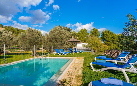 Sa Serra: Bleu, Piscine, Recours, Eco Hôtel, Réflexion, Mobilier De Jardin, Balancelle