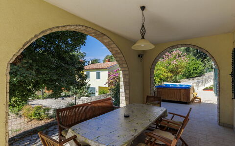 Istria Serenity: Meubles, Cambre, Table, Chaise, Mobilier De Jardin, Ombre, Table Cuisine Et Salle A Manger, Hacienda, Tableau De Plein Air, Jardin