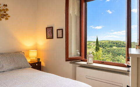 La Veduta - la Finestra su Castelfalfi: Design Intérieur, Bois, Pièce, Meubles, Chambre, Lit, Sol, Sol, Cadre, Drap De Lit