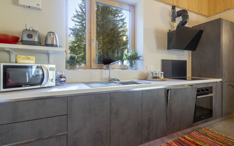 Crestun Design Duplex: Comptoir, Cuisine, Appareil De Cuisine, Sol, Meubles, Principaux Appliance, Bois, Design Intérieur, Cabinetry, Électroménager