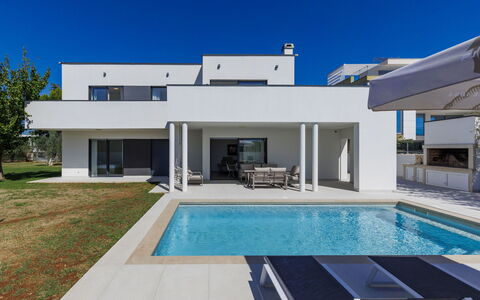 Level 4: Zone Résidentielle, Domicile, Piscine, Composite, Biens, Ombre, Villa, Béton, Conception, Aménagement Paysager