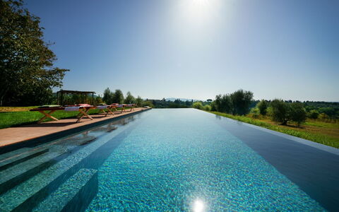 Villa Monte, Bolgheri: Bleu, L'Eau, Piscine, Cours D'Eau, Réflexion, Miroir D'Eau, Caractéristique De L'Eau, Aménagement Paysager, Recours, Étang
