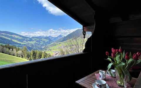 Kaiserhof: Plante, Table, Nuage, Fenêtre, Ciel, Montagne, Vase, Bâtiment, Ombre, Paysage