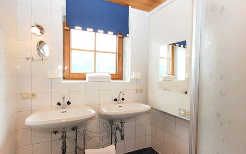 Auhäusl: Salle De Bains, Pièce, Propriété, Design Intérieur, Plafond, Bâtiment, Architecture, Mur, Meubles, Luminaire Plomberie