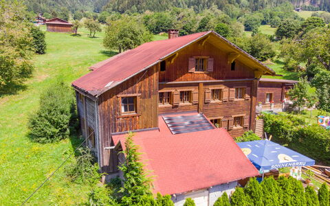Sankt Gallenkirch 150: Plante, Bâtiment, Fenêtre, Propriété, Arbre, Paysage Naturel, Maison, Montagne, Bois, Lot Terre
