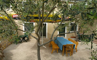 Pašman Dobropoljana 100: Propriété, Arbre, Botanique, Immobilier, Maison, Meubles, Table, Architecture, Pièce, Arrière-Cour