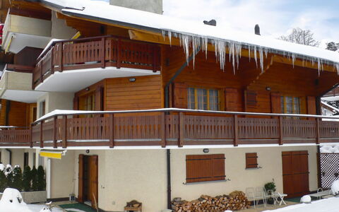 Villars 787: Neige, Propriété, Ciel, Fenêtre, Bâtiment, Bois, Plante, Design Urbain, Pente, Façade