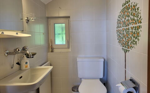 Stellina del Sole: Salle De Bains, Siège De Toilette, Toilette, Lavabo, Luminaire Plomberie, Mur, Évier, Design Intérieur, Sol, Robinet