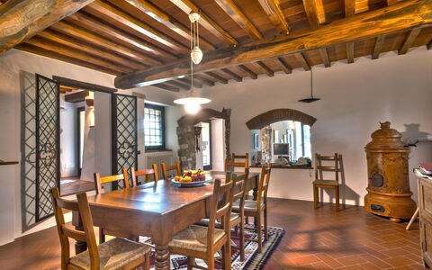 Cafaggio di Sopra: Pièce, Propriété, Bâtiment, Plafond, Design Intérieur, Faisceau, Sol, Meubles, Immobilier, Salle À Manger