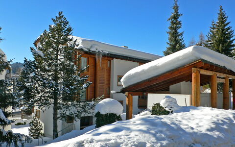 Flims 420: Ciel, Neige, Bâtiment, Propriété, Plante, Arbre, Pente, Maison, Mélèze, Branche