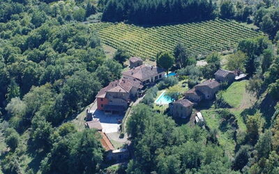 Birds eye view over Villa il CastellaccioCastellaccio