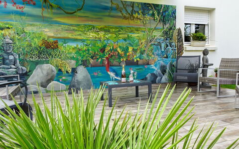 Ty Patrick: Mur, Mural, Herbe, Pièce, Famille Grass, Paysage, Plante, Maison, Immobilier, Design Intérieur