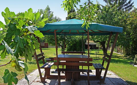 Grand Jardin: Ombre, Table, Canopée, Arbre, Plante, Pavillon, Loisir, Meubles