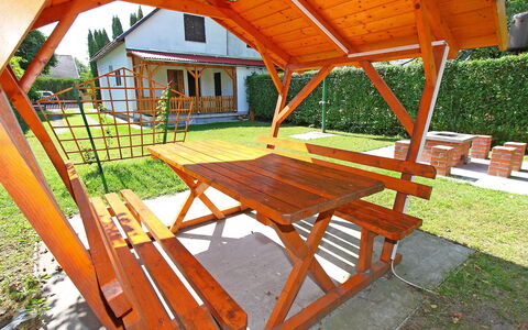 Francesco: Mobilier De Jardin, Meubles, Table, Chaise, Ombre, Tableau De Plein Air, Bois, Loisir, Arrière-Cour, Pavillon