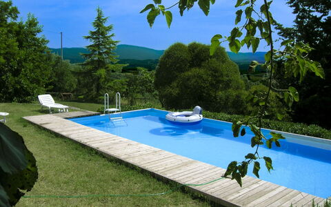 Casa Rossa: Bleu, Piscine, Loisir, Jardin, Ombre, Arrière-Cour, Aménagement Paysager, Recours, Mobilier De Jardin, Pelouse