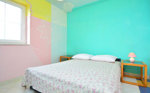 Raslina 100: Chambre, Lit, Pièce, Drap De Lit, Meubles, Mur, Propriété, Bleu, Plafond, Cadre De Lit