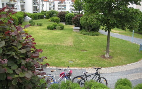 Kamelienweg: Vélo, Vert, Herbe, Jardin, Pelouse, Zone Résidentielle, Cour, Quartier, Propriété, Design Urbain