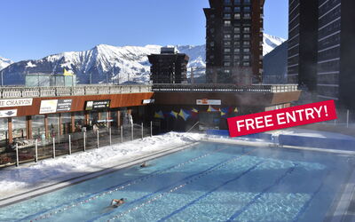 Le Corbier 600: Piscine, Design Urbain, Composite, Des Loisirs, Condominium, Recours, Ville Resort, Hôtel, Gelé