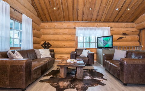 Juurakkopirtti: Bois, Meubles, Domicile, Chalet, Parquet, Dur, Canapé, Salon, Cabane En Rondins, Plafond