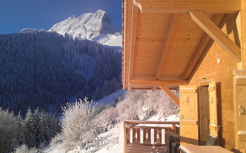 Chalet la Poya: Ciel, Propriété, Bâtiment, Montagne, Neige, Bois, Maison, Plante, Arbre, Pente
