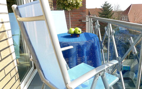 Norddeich 110: Propriété, Meubles, Chaise, Immobilier, Mobilier De Jardin, Bleu Azur, Balcon, Maison, Domicile, Loisir