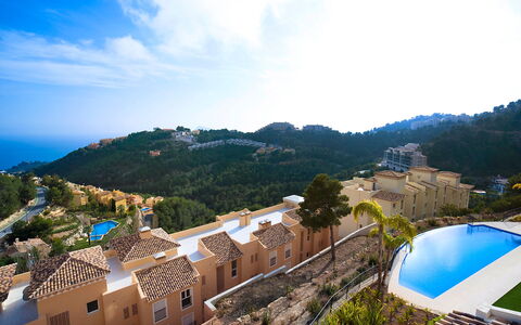 Altea 49: Immobilier, Piscine, Colline, Toit, Bleu Azur, Zone Résidentielle, Domicile, Station De Montagne, Village, Biens