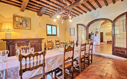 Villa Campogialli: Propriété, Pièce, Bâtiment, Salle À Manger, Restaurant, Immobilier, Plafond, Design Intérieur, Meubles, Biens