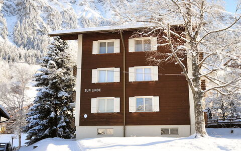 Zur Linde Apt.w: Neige, Bâtiment, Jour, Fenêtre, Plante, Ciel, Arbre, Branche, Maison, Pente