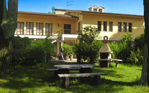Villa Quattro Mori: Jardin, Pelouse, Aménagement Paysager, Ombre, Mobilier De Jardin, Parc, Hacienda, Biens, Cour, Eco Hôtel