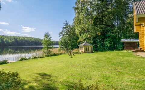 Ahvenranta: Arbre, Banque, Maison, Chalet, Lac, Étang, Forêt, Cabane En Rondins