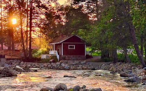 Virtaan Väentupa: Arbre, La Nature, Bois, Roche, Chalet, Paysage, Banque, Cours D'Eau, Zone Rurale, Rive