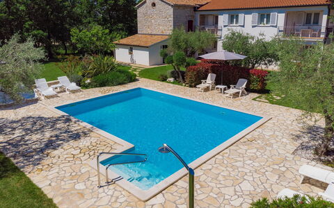 Tommy: Bâtiment, Plante, L'Eau, Fenêtre, Piscine, Chaise, Maison, Bleu Azur, Bleu, Rectangle