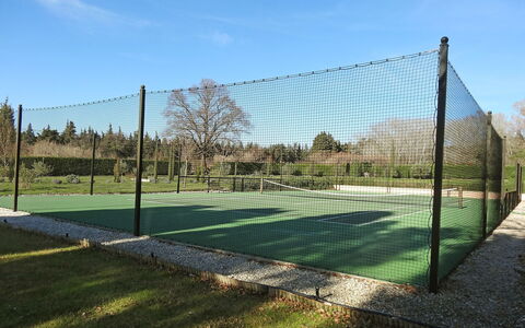 Le Bouloulou: Ciel, Net, Herbe, Complexe Sportif, -Link Escrime Chain, Arbre, Clôture, Nuage, Printemps, Court De Tennis