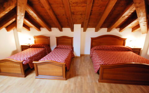 Albergo Diffuso - Cjasa Fantin: Pièce, Grenier, Propriété, Chambre, Meubles, Bâtiment, Lit, Design Intérieur, Dur, Bois
