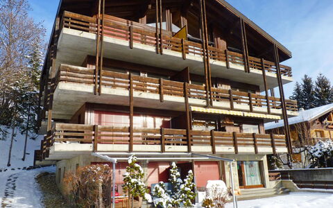 Ovronnaz 119: Propriété, Bâtiment, Maison, Architecture, Domicile, Immobilier, L'Hiver, Usage Mixte, Façade, Appartement