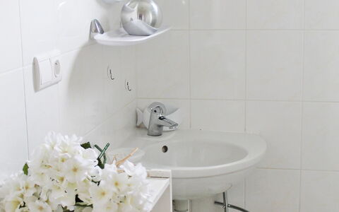 Le Clos des Sapins: Salle De Bains, Blanc, Tuile, Robinet, Mur, Pièce, Propriété, Céramique, Accessoire Salle De Bain, Luminaire Plomberie