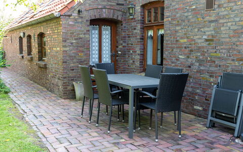 Krause: Meubles, Mur, Brique, Bois, Mobilier De Jardin, Brickwork, Arbuste, Chaise, Tableau De Plein Air, Jardin