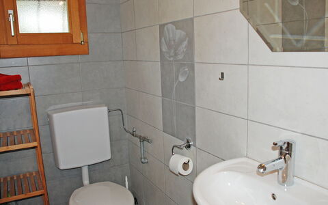 Chalet de la Vue des Alpes: Salle De Bains, Propriété, Lavabo, Robinet, Tuile, Pièce, Mur, Luminaire Plomberie, Siège De Toilette, Accessoire Salle De Bain