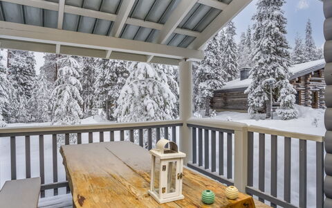 Kaukonraitti 4 C 2: Bois, L'Hiver, Neige, Porche, Domicile, Chalet, Gelé, Plate-Forme, Dur, Planche