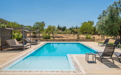 Cas Ciutada: Piscine, L'Eau, Mobilier De Jardin, Recours, Meubles, Balancelle, Composite, Eco Hôtel, Ombre, Chaise